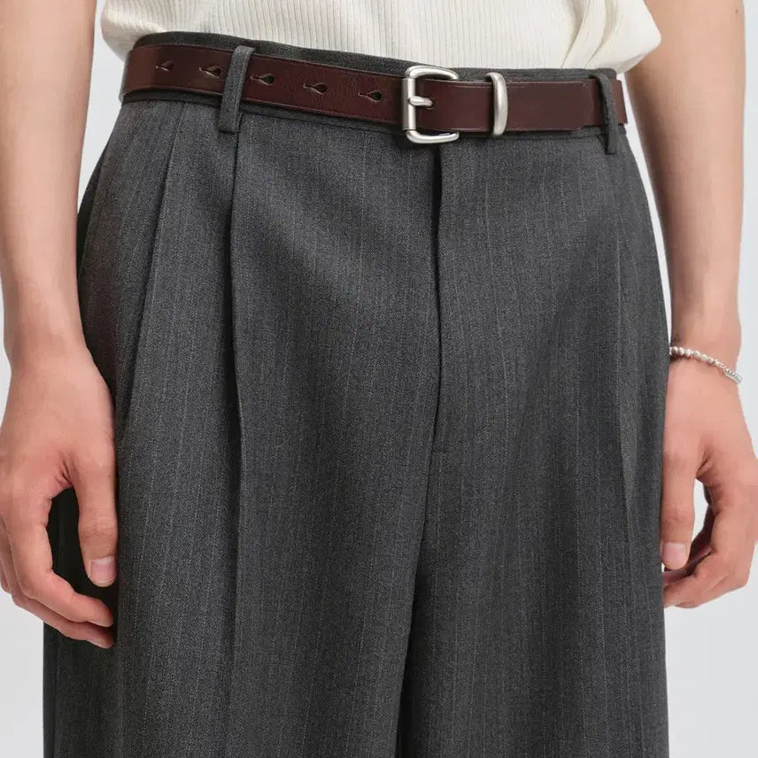 [BUNJANG] Vellie City Bokeh Leather Belt Brown / 벨리에 시티 보케 레더 벨트 브라운