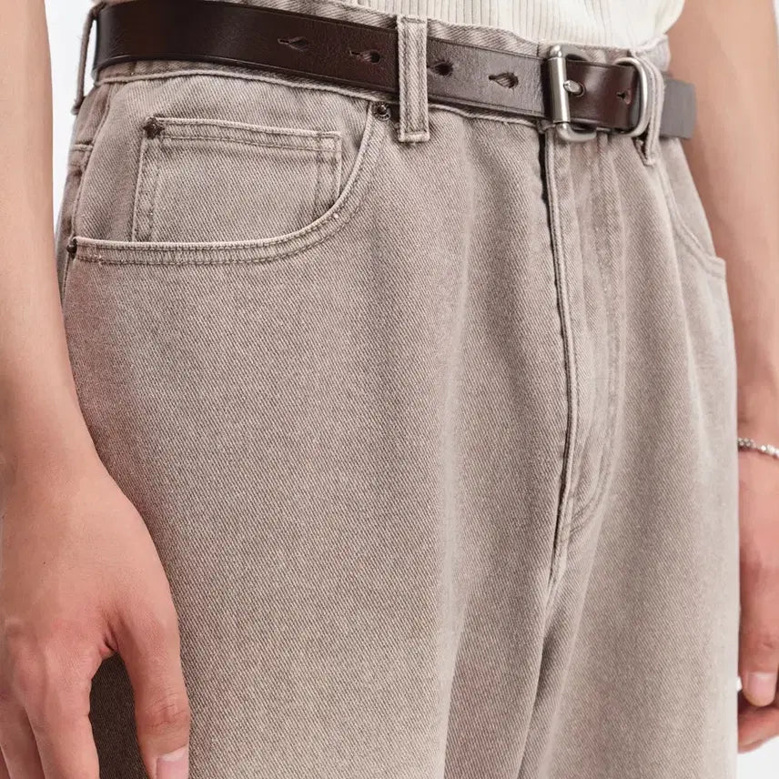 [BUNJANG] Vellie City Bokeh Leather Belt Brown / 벨리에 시티 보케 레더 벨트 브라운