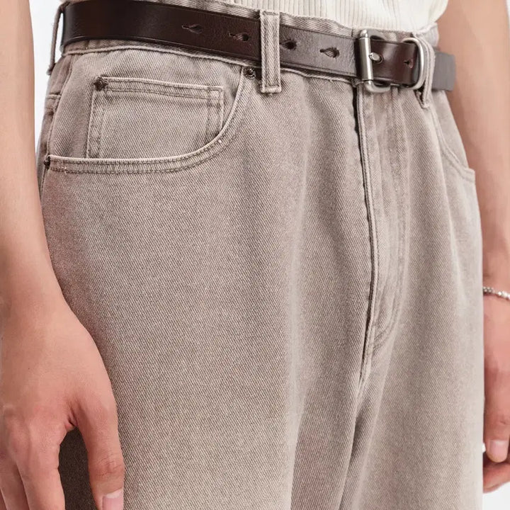 [BUNJANG] Vellie City Bokeh Leather Belt Brown / 벨리에 시티 보케 레더 벨트 브라운