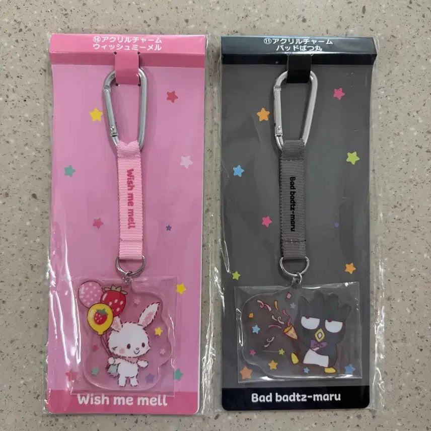 [BUNJANG] Sanrio Atari Kuji Badtz-Maru &amp; Wish Me Mell Carabiner Bundle Set / (일괄) 산리오 아타리쿠지 11번 배드바츠마루 14번 위시미멜 카라비너