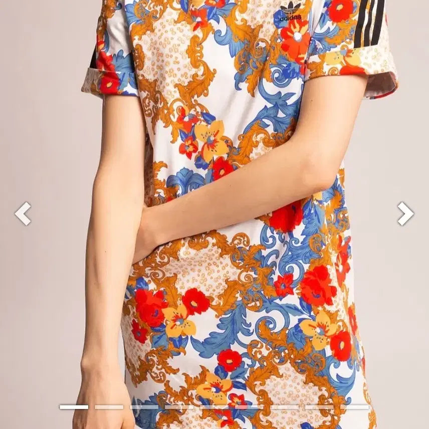 [BUNJANG] Adidas Floral Pattern Short Sleeve Long T-shirt / 새상품)아디다스 플로럴패턴 반팔롱티셔츠(MT2