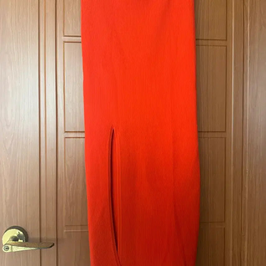 [BUNJANG] Zara Ribbed Knit Midi Skirt Orange / 자라 니트 스커트 새 옷