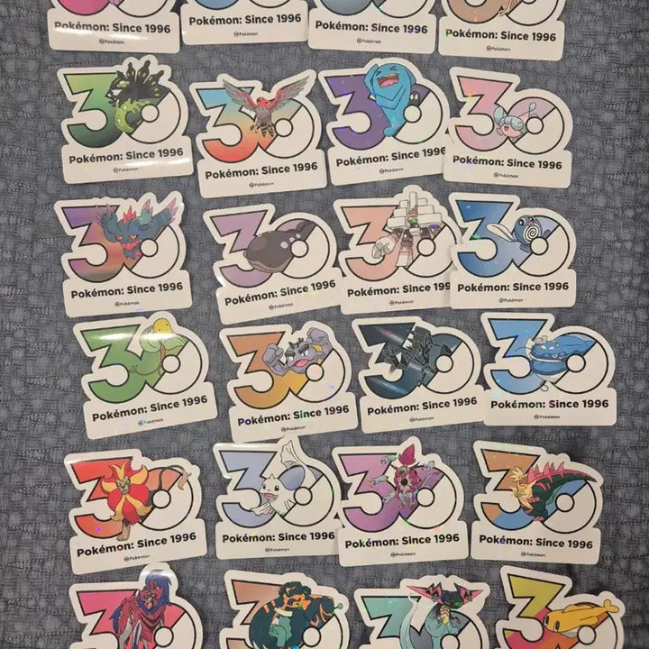 [BUNJANG] Pokemon 30th Anniversary Stickers (Bulbasaur, Torchic, Wobbuffet, Stufful, etc.) / 포켓몬 30주년 스티커 교환 / 판매 (플러시 마휘핑 제라오라 등)