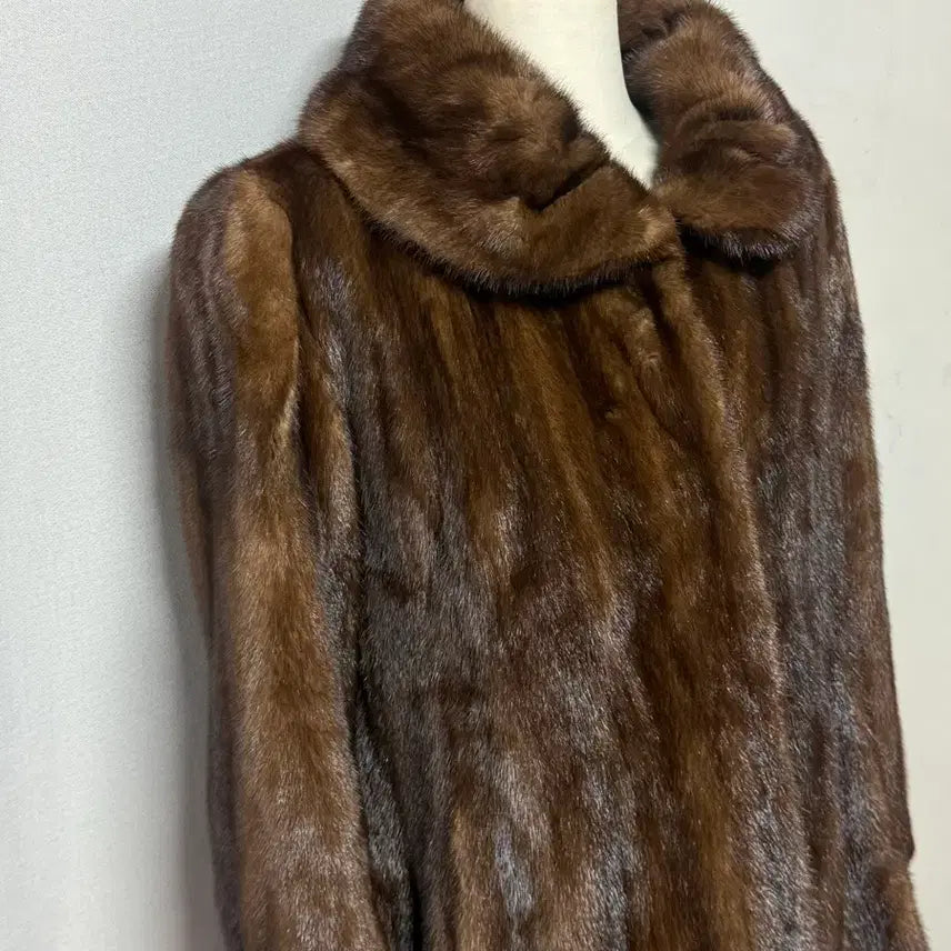 [BUNJANG] Jindo Royal Saga Mink Half Coat Brown A-Line / 최상급상태) 진도 로얄 사가 밍크 하프코트 브라운 A라인