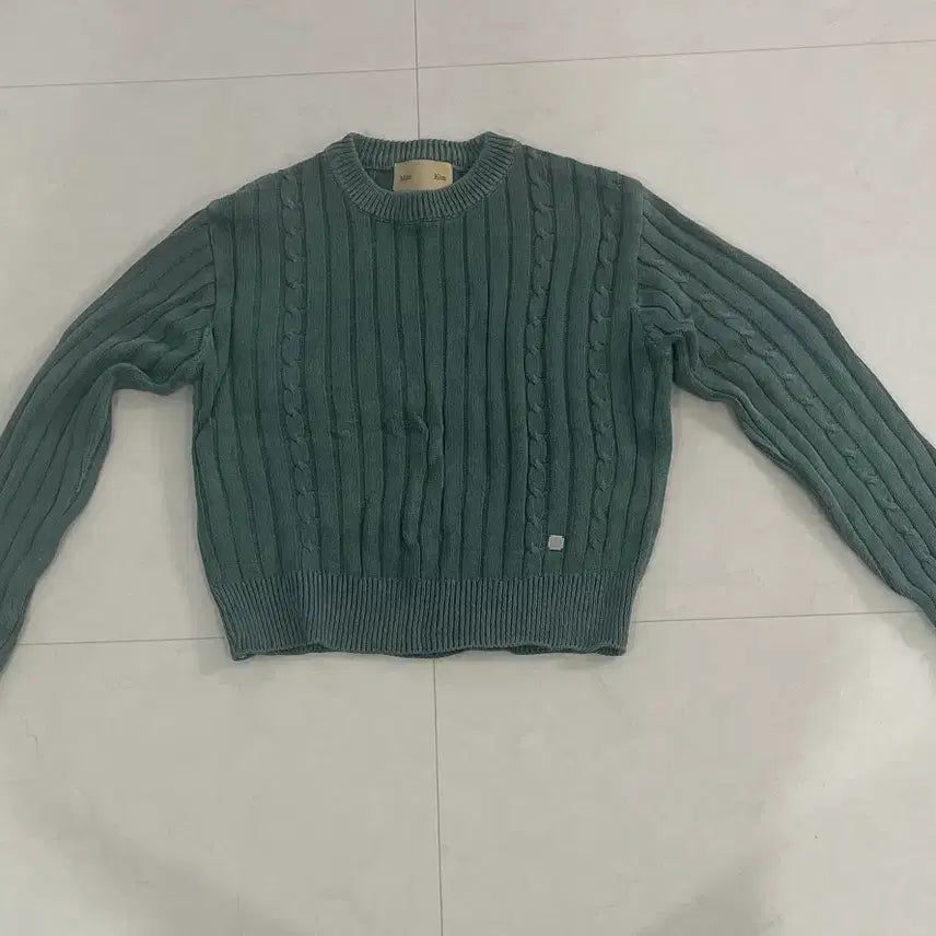[BUNJANG] Main Kim Cable Knit Sweater Green / Main Kim 케이블 니트 그린