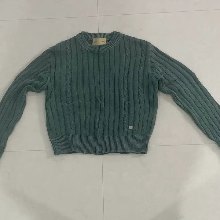 [BUNJANG] Main Kim Cable Knit Sweater Green / Main Kim 케이블 니트 그린