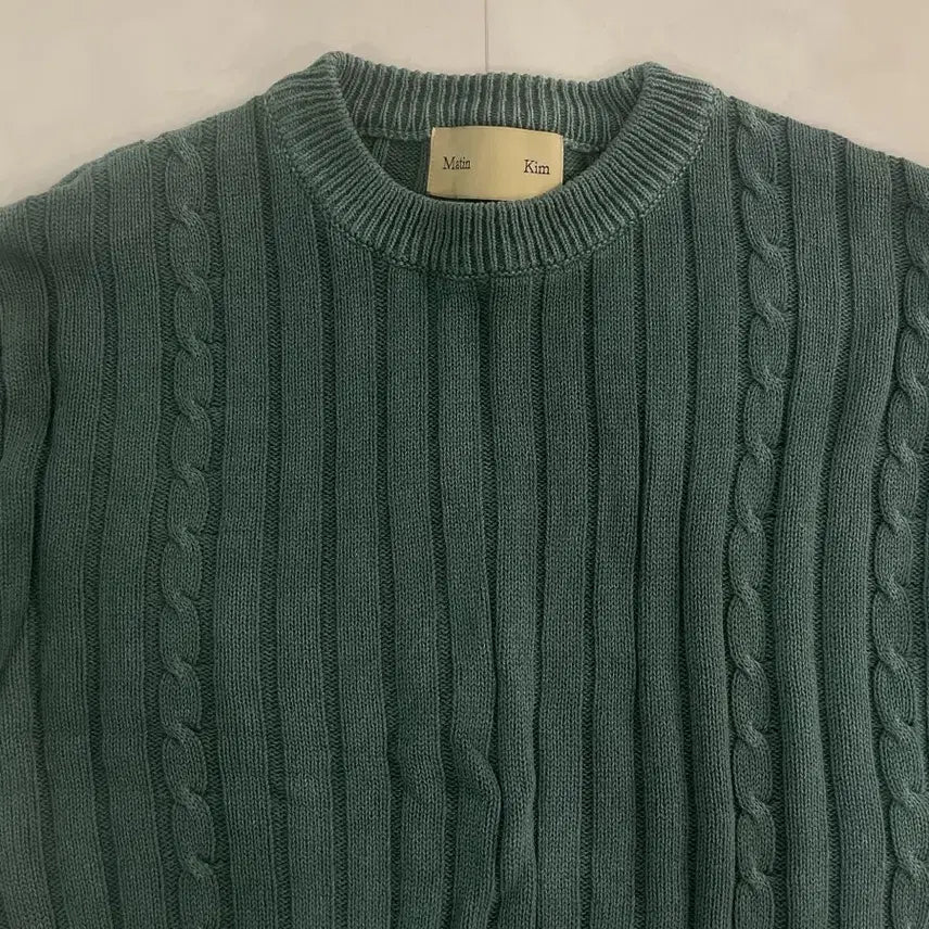 [BUNJANG] Main Kim Cable Knit Sweater Green / Main Kim 케이블 니트 그린
