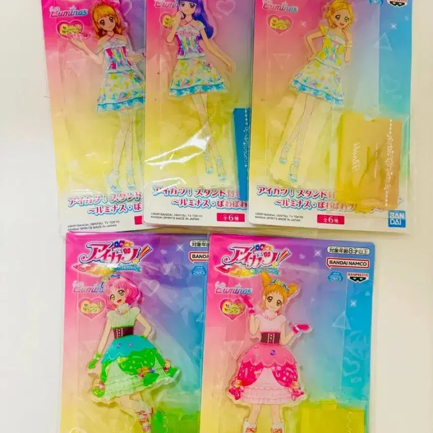 [BUNJANG] Aikatsu Japan Limited Acrylic Bundle Set (Sora, Rira, Hina, Shu, Cherry) / 아이카츠 일본 한정 아크릴 공식 5개 일괄 하늘 리라 희나 슈 체리