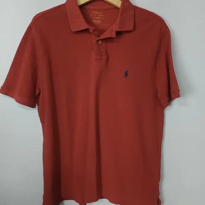 [BUNJANG] Polo Ralph Lauren Grapefruit Red Custom Slim Fit Polo Shirt / 폴로랄프로렌 자몽레드 카라티 100 L