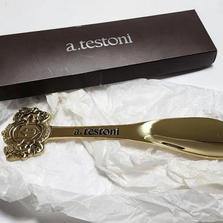 [BUNJANG] A.testoni Crest Brass Shoeshine Horn / 이태리 a.testoni 크레스트 슈혼 (구두주걱)