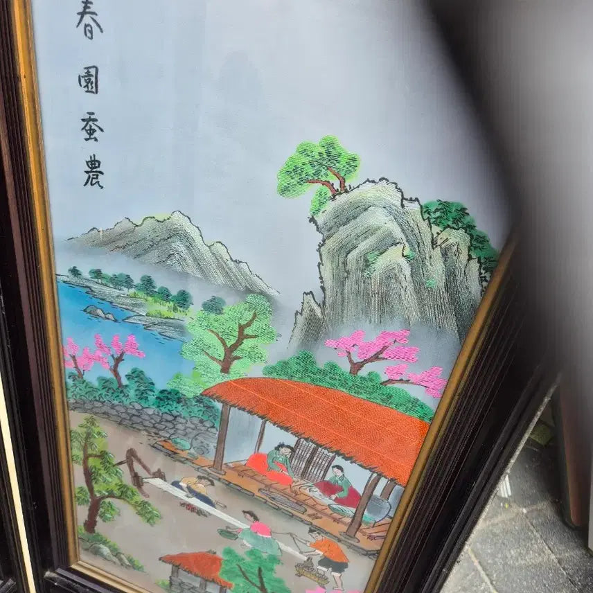 [BUNJANG] Embroidery Art Piece / 90   45   137 센치 가리게 자수 수예품