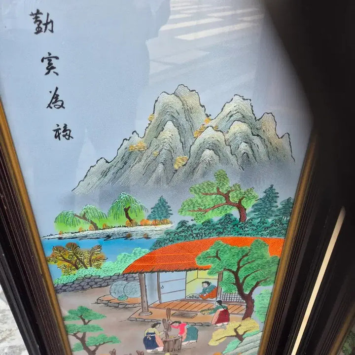 [BUNJANG] Embroidery Art Piece / 90   45   137 센치 가리게 자수 수예품