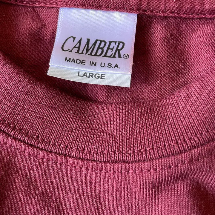 [BUNJANG] Camber Maxweight Long Sleeve Grey Burgundy / camber 캠버 맥스웨이트 롱슬리브