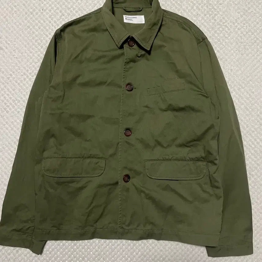 [BUNJANG] Universal Works Military Field Coverall Work Jacket Khaki / [L] 유니버셜 웍스 밀리터리 필드 커버올 워크 자켓 카키
