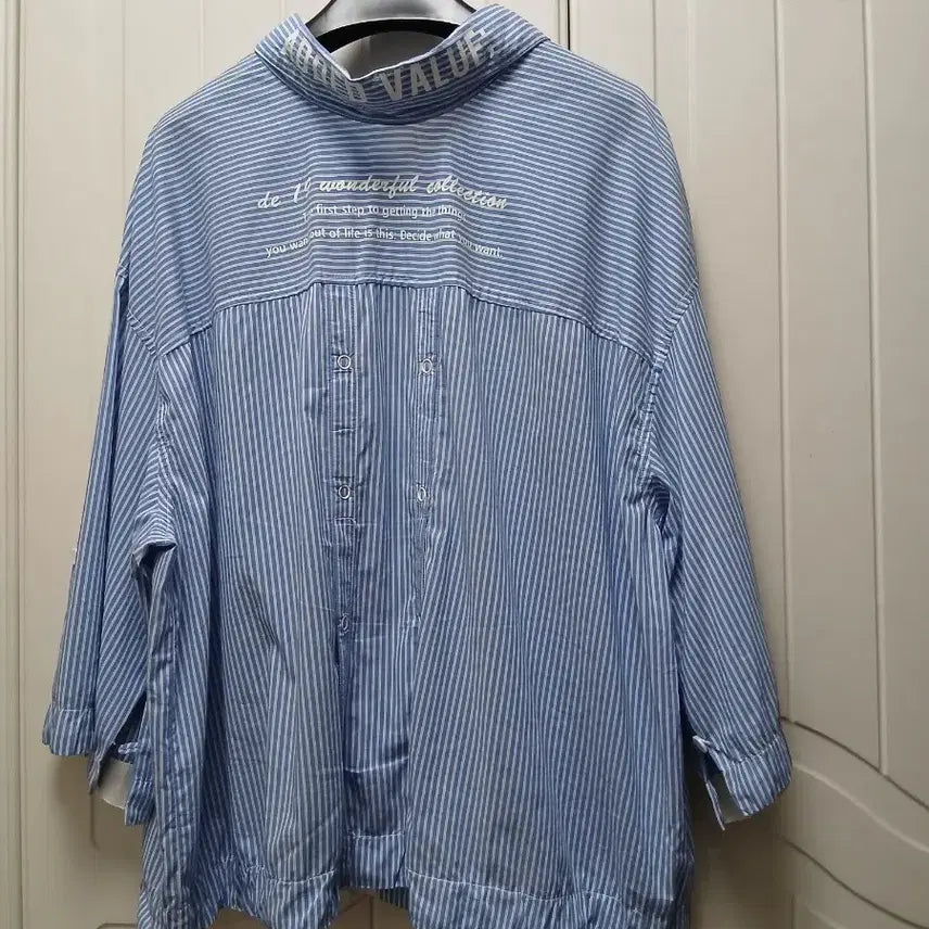 [BUNJANG] Blue Stripe Shirt / 블루 스트라이프 셔츠 남방 Free