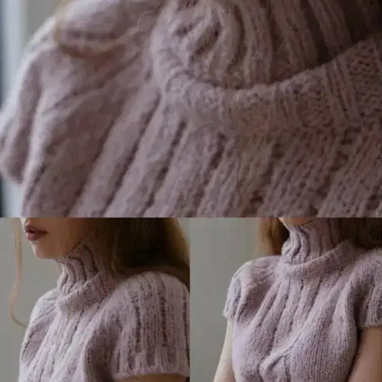 [BUNJANG] Oraen Turtleneck Short-Sleeve Knit / 어랜 터틀넥 반팔 니트