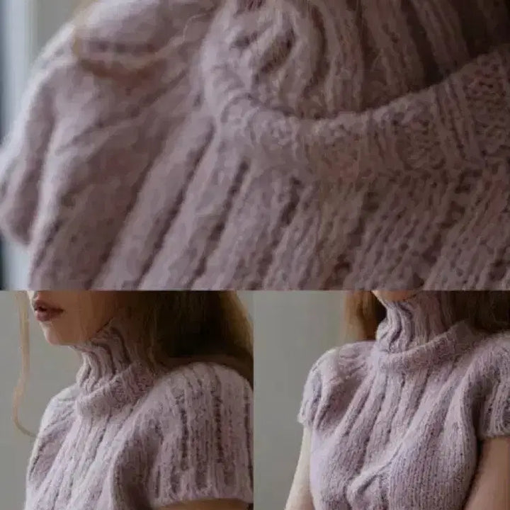 [BUNJANG] Oraen Turtleneck Short-Sleeve Knit / 어랜 터틀넥 반팔 니트