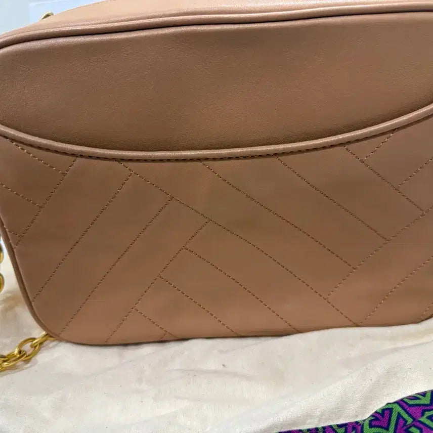 [BUNJANG] Tory Burch Brown Quilted Camera Bag / 토리버치 브라운 퀼팅 카메라백 체인백