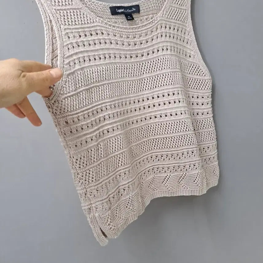 [BUNJANG] Lapiaf Beige Knit Vest / Lapiaf 베이지 조끼 니트