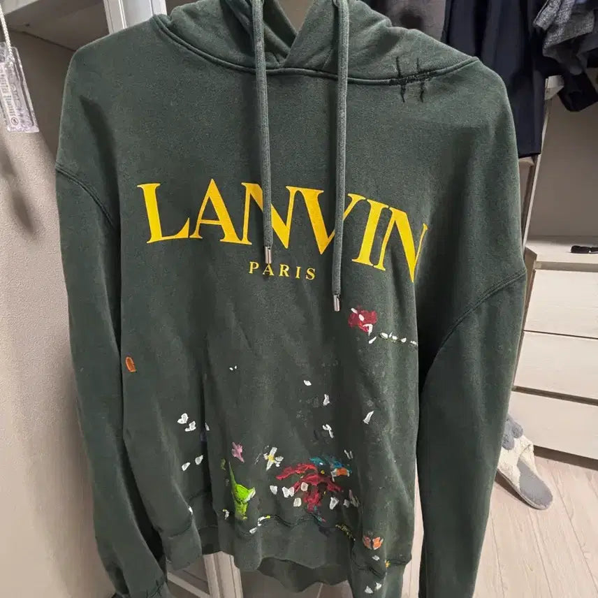 [BUNJANG] Gallery Department x Lanvin Logo Printed Hoodie / 갤러리 디파트먼트 랑방 로고 프린티드 후드티