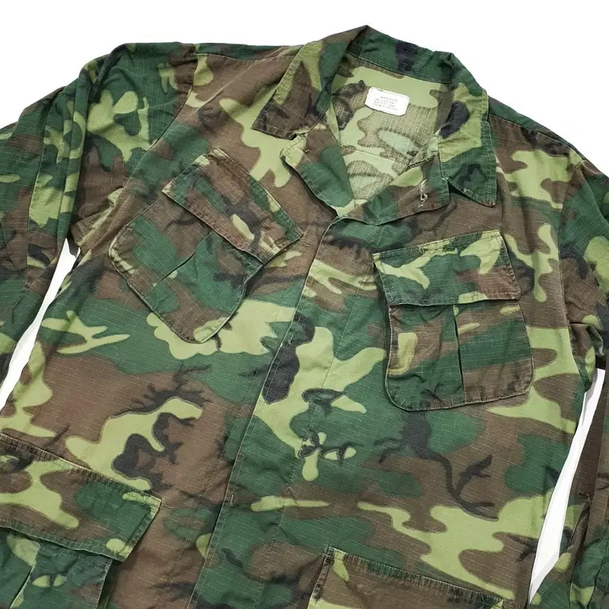 [BUNJANG] US Army ERDL Camo Jungle Fatigue Jacket Medium Short (Green Leaf) / 미군 정글 퍼티그 자켓 erdl 카모 미디움 숏 (105) 그린리프