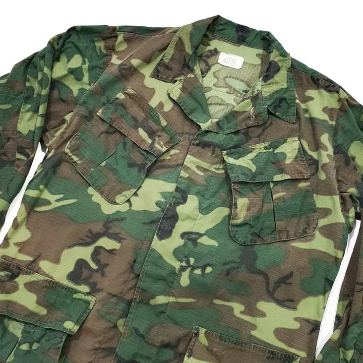 [BUNJANG] US Army ERDL Camo Jungle Fatigue Jacket Medium Short (Green Leaf) / 미군 정글 퍼티그 자켓 erdl 카모 미디움 숏 (105) 그린리프