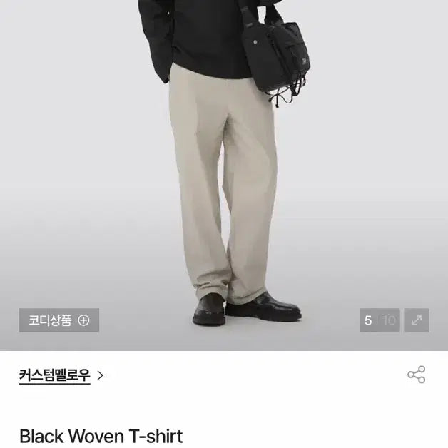 [BUNJANG] Customellow 26SS Woven Long Sleeve T-Shirt Black L / [L]커스텀멜로우 26SS 우븐 긴팔티 새상품