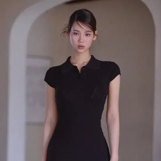 [BUNJANG] Kaindaami Knit Dress Black / 카인다미 니트 원피스 블랙