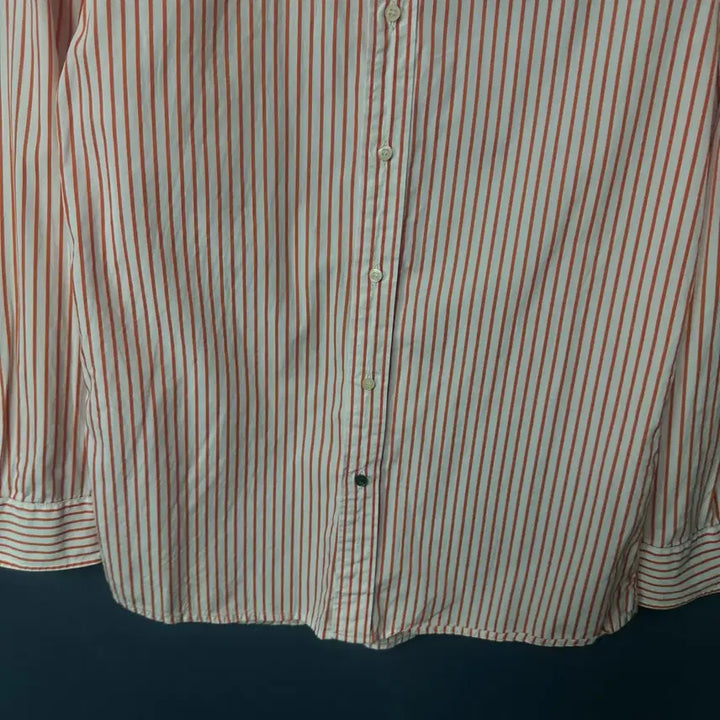 [SOLD OUT] 105 라코스테 로고 오렌지 스트라이프 셔츠