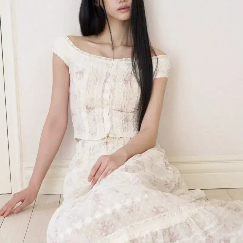 [BUNJANG] Labelle Blanc Clara Rose Two-Piece Setup / 라벨르블랑 클라라로즈 투피스 셋업
