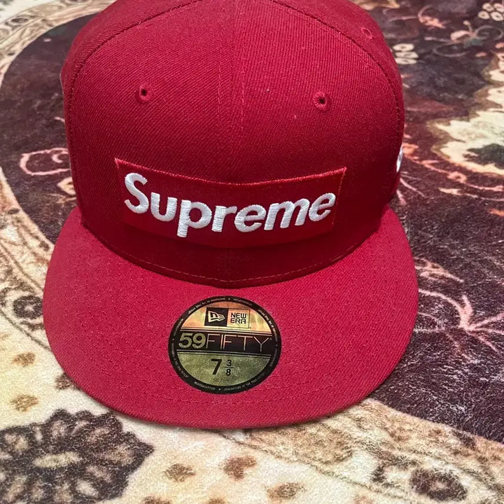 [BUNJANG] Supreme New Era 59FIFTY Fitted Cap Red / 슈프림 뉴에라 7 3/8