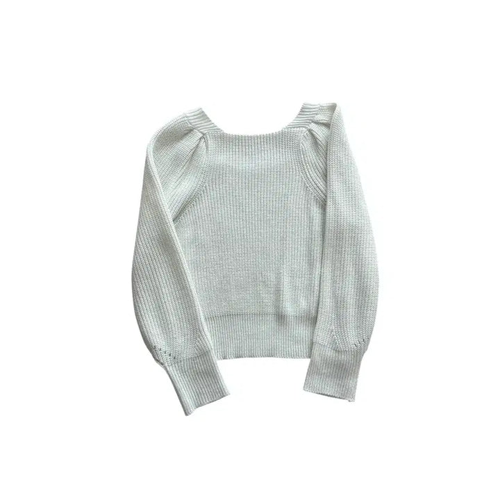 [BUNJANG] Vintage Square Neck Knit / Vintage 스퀘어넥 니트
