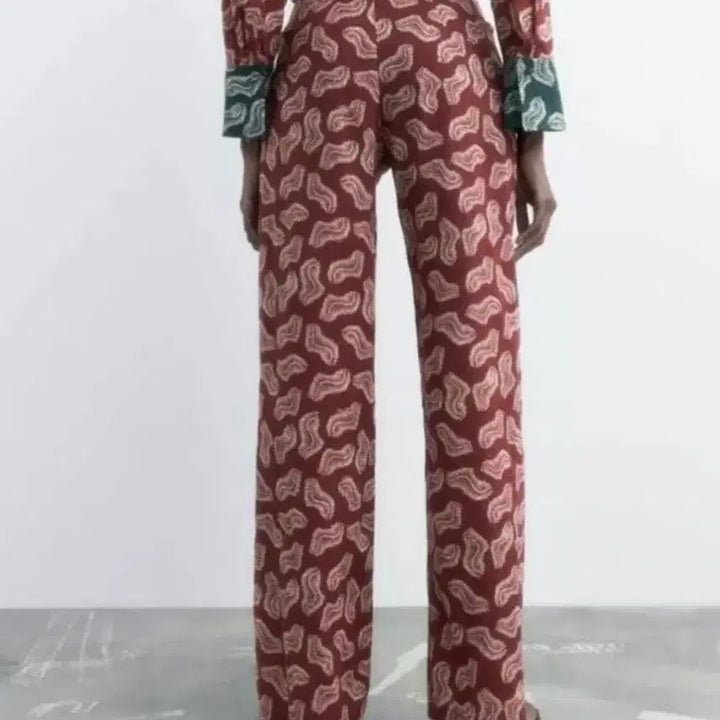 [BUNJANG] Zara Paisley Semi-Wide Pants / 자라 (zara) 페이즐리 세미와이드 팬츠