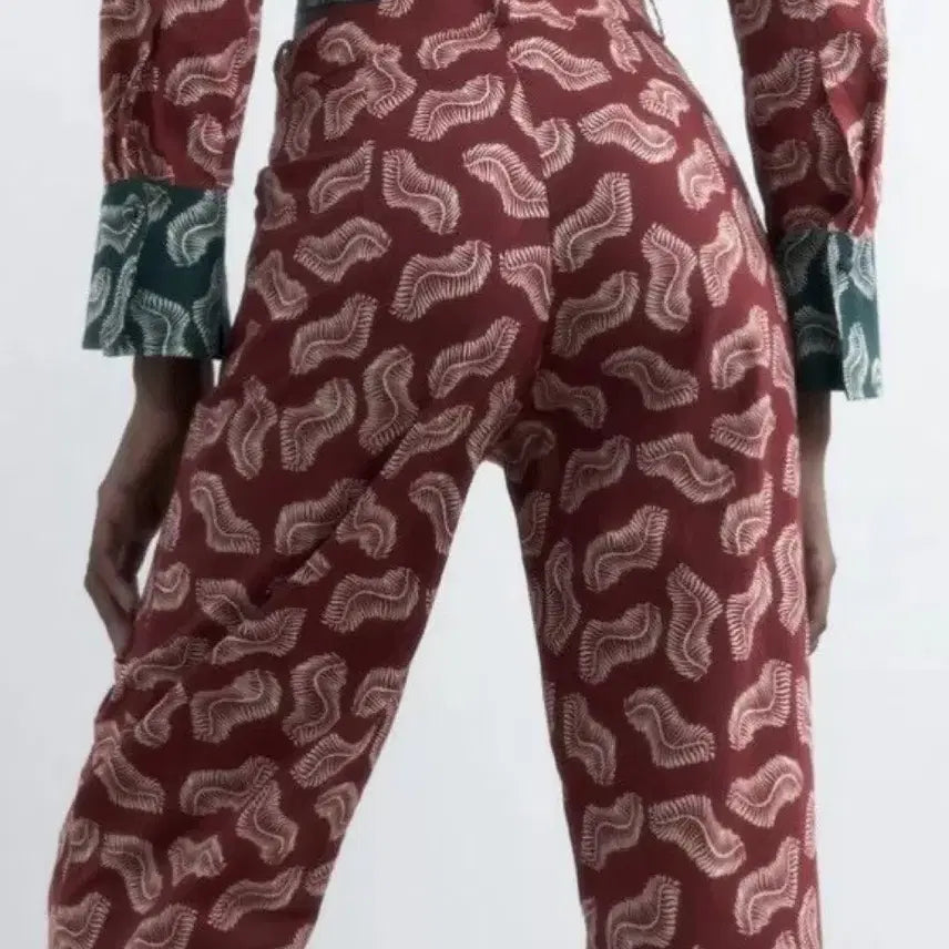 [BUNJANG] Zara Paisley Semi-Wide Pants / 자라 (zara) 페이즐리 세미와이드 팬츠