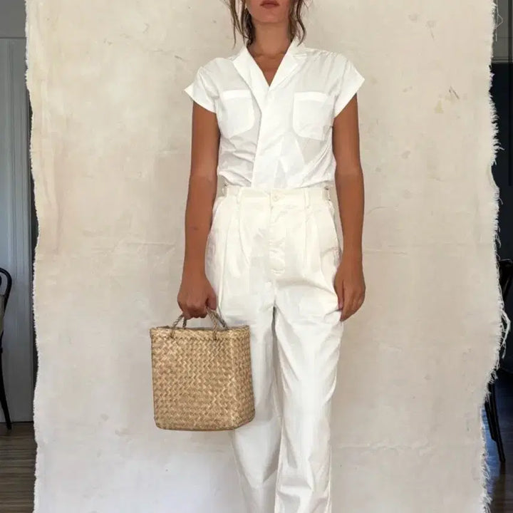 [BUNJANG] Cadalogue Isabel White Short-Sleeve Blouse / Cadalogue lsabel blouse