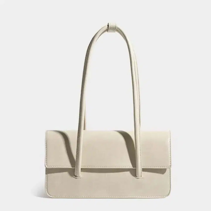[BUNJANG] Ivory Leather Square Shoulder Bag Tote Bag / 바게트백 스퀘어 숄더백 데일리백 오피스룩 데이트 아이보리 핸드백 토트백