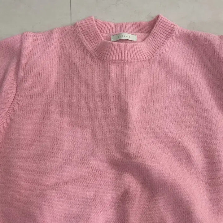 [BUNJANG] Strawberry Milk Pink Short Sleeve Knit Top / 핑크 반팔 니트