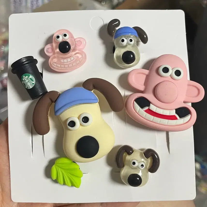 [BUNJANG] Wallace &amp; Gromit Jibbitz Set / 윌레스와 그로밋 지비츠