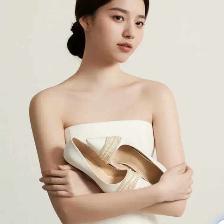 [BUNJANG] LeMonChe Pearl Wave Stiletto Wedding Shoes 5cm Heel Size 235 / 본식 실착용 1회 235size르몽쉐 진주 웨이브 스틸레토 5cm웨딩슈즈