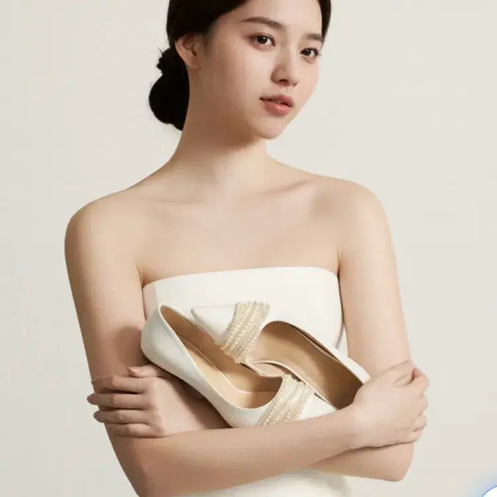[BUNJANG] LeMonChe Pearl Wave Stiletto Wedding Shoes 5cm Heel Size 235 / 본식 실착용 1회 235size르몽쉐 진주 웨이브 스틸레토 5cm웨딩슈즈