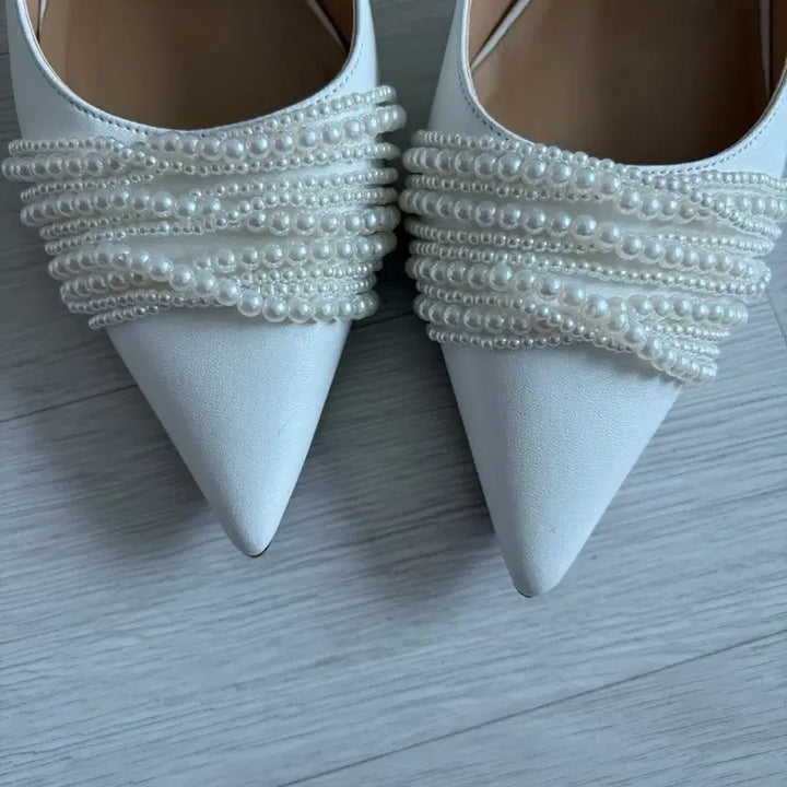 [BUNJANG] LeMonChe Pearl Wave Stiletto Wedding Shoes 5cm Heel Size 235 / 본식 실착용 1회 235size르몽쉐 진주 웨이브 스틸레토 5cm웨딩슈즈