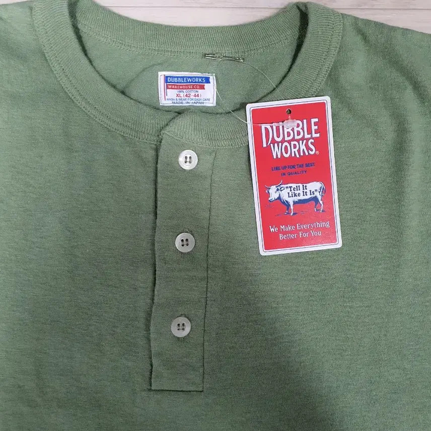 [BUNJANG] Dubble Works Henry Neck Loopwheel T-Shirt / Dubble Works 더블 웍스 더블웍스 웨어하우스 헨리넥 천축 루프휠