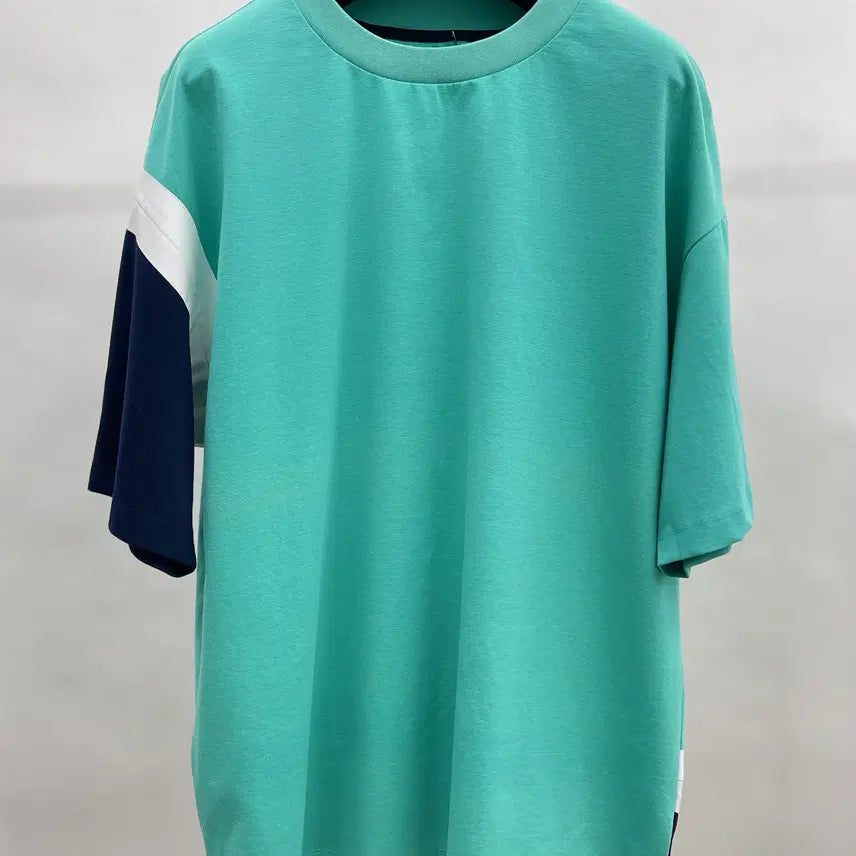 [BUNJANG] System Homme Block Point Short Sleeve T-Shirt Mint / 시스템옴므 블럭포인트 반팔 티셔츠