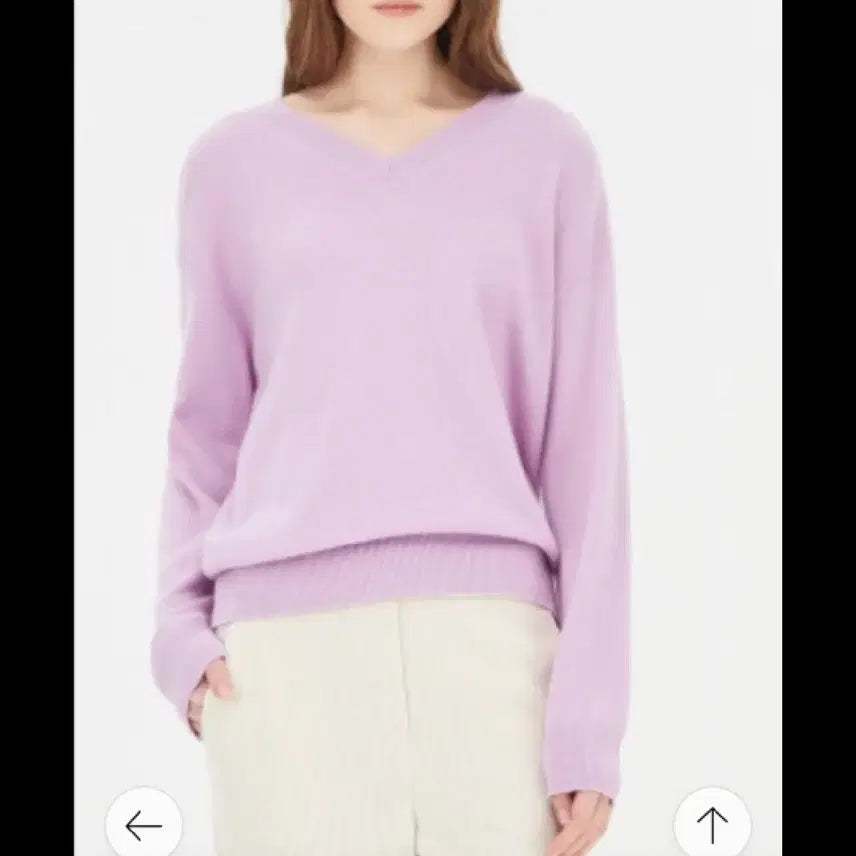 [BUNJANG] Sisley V-Neck Knit Lavender / 시슬리 브이넥 니트 라벤더