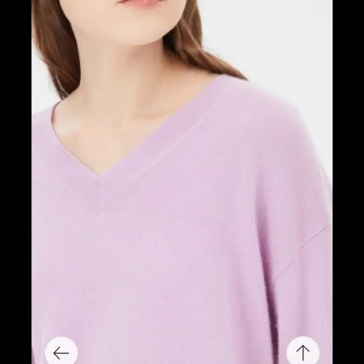[BUNJANG] Sisley V-Neck Knit Lavender / 시슬리 브이넥 니트 라벤더