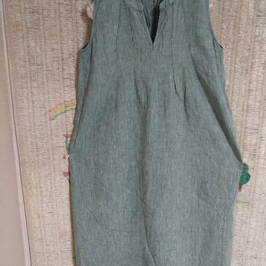 [BUNJANG] Mint Linen Sleeveless Long Dress / 새제품)민트색 린넨 민소매 원피스