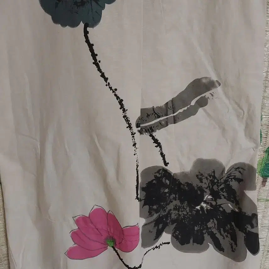 [BUNJANG] Flower Print Short Sleeve Long Dress / 플라워 프린팅 반팔 롱 원피스