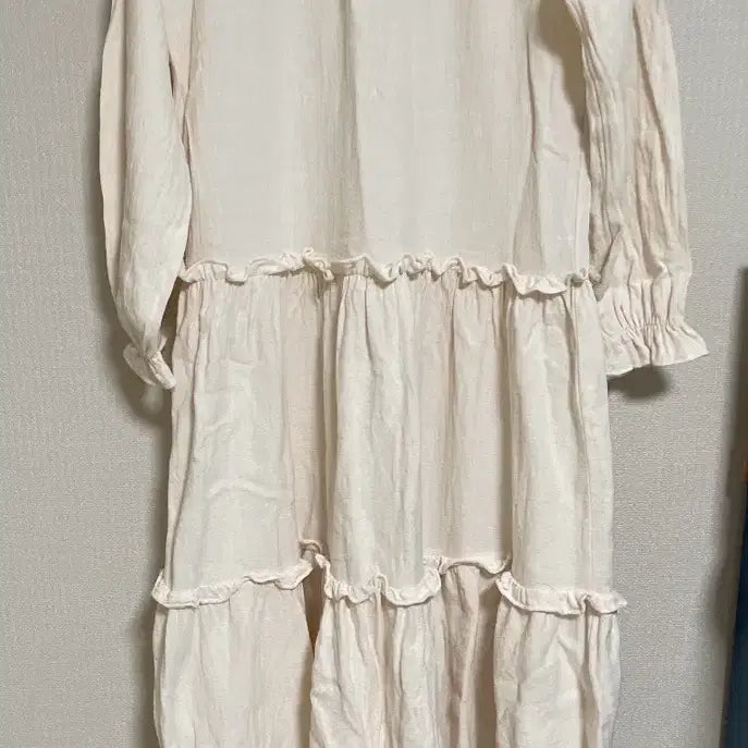 [BUNJANG] Ivory Tiered Long Dress / 아이보리 캉캉 롱 원피스