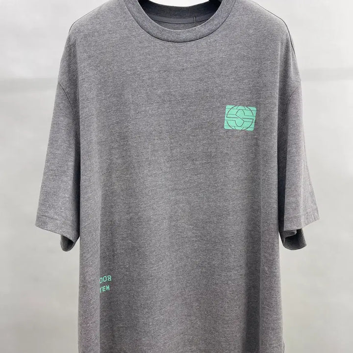 [BUNJANG] System Homme Melange Grey Graphic Logo Short Sleeve T-Shirt / 시스템옴므 원포인트 반팔티셔츠