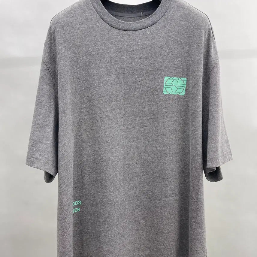 [BUNJANG] System Homme Melange Grey Graphic Logo Short Sleeve T-Shirt / 시스템옴므 원포인트 반팔티셔츠